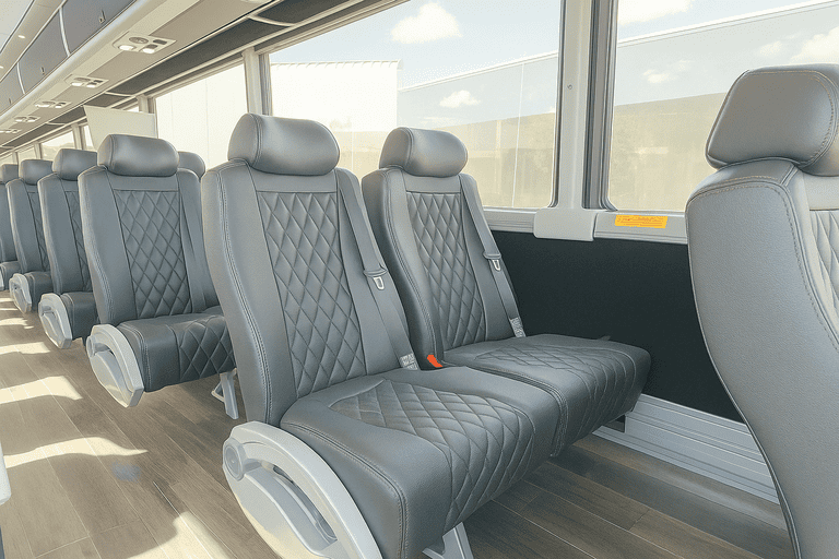 interior of Charter Bus Rental Oshkosh charter bus